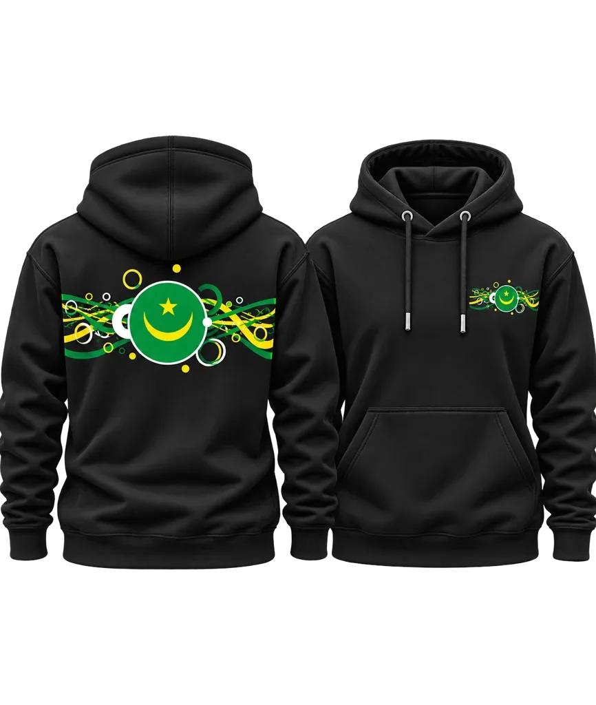 Pakistan Mauritania Flag Dual-Print Hoodie