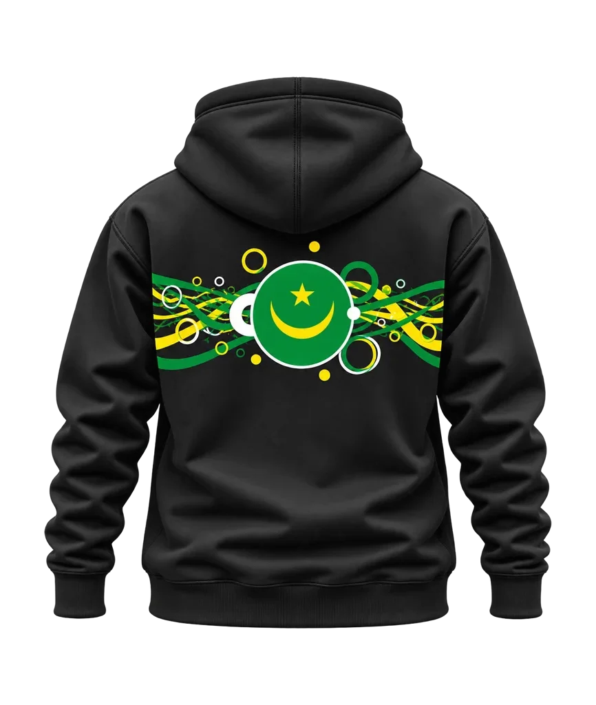 Pakistan Mauritania Flag Dual-Print Hoodie