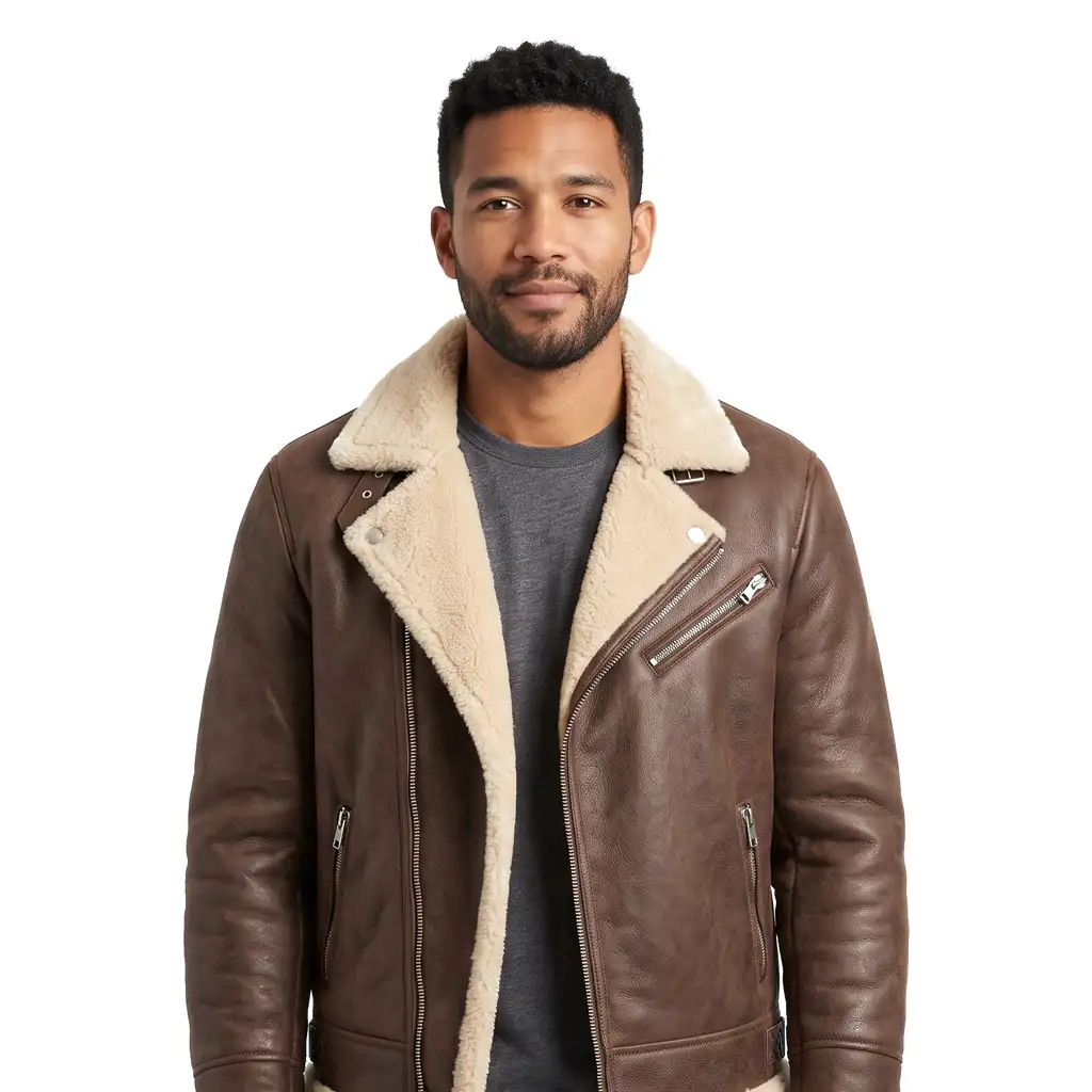 Shearling Lined Leather Jacket