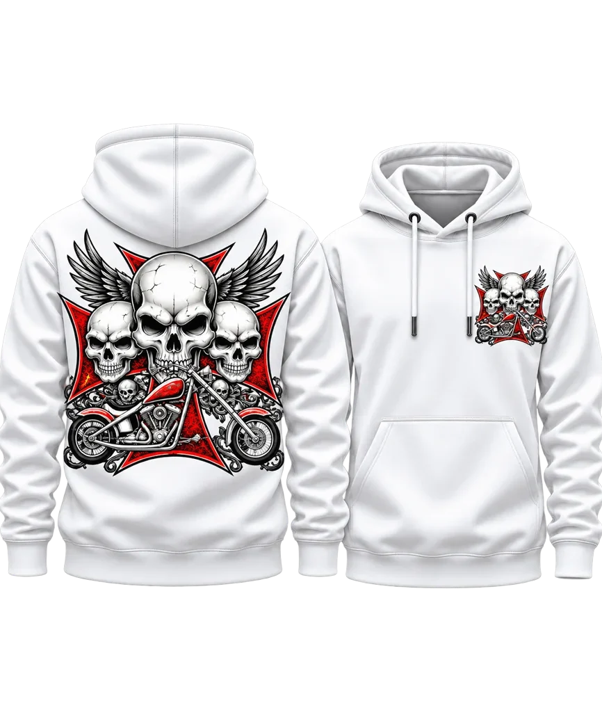 Sons of Anarchy Triple Skull Chopper Dual-Print Hoodie