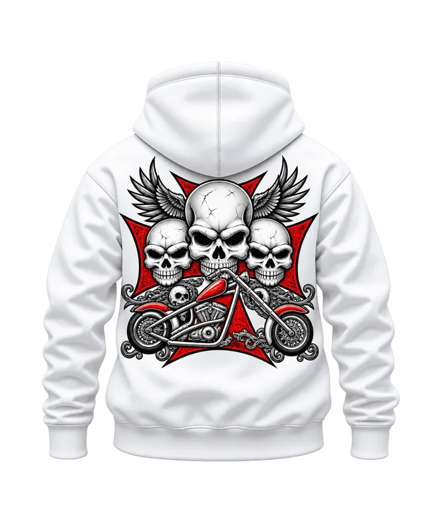 Sons of Anarchy Triple Skull Chopper Dual-Print Hoodie