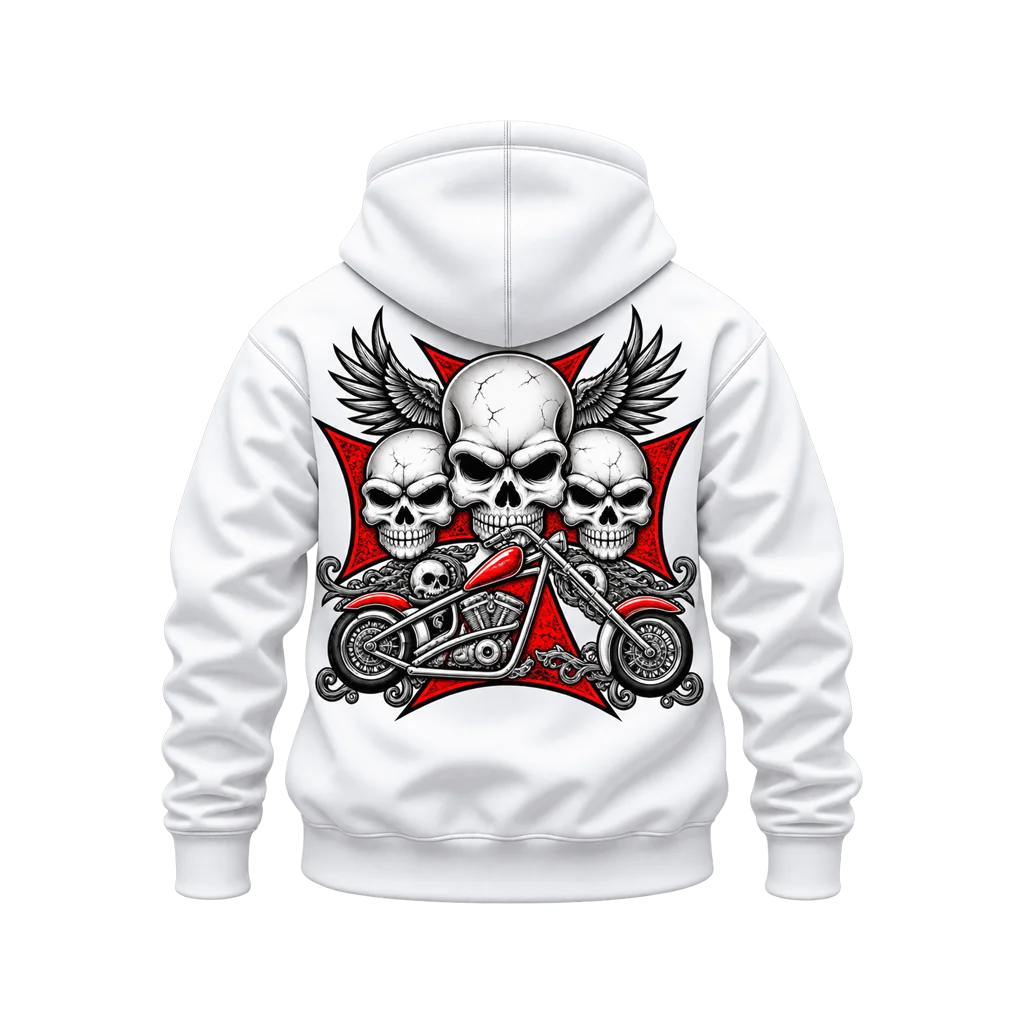 Sons of Anarchy Triple Skull Chopper Dual-Print Hoodie