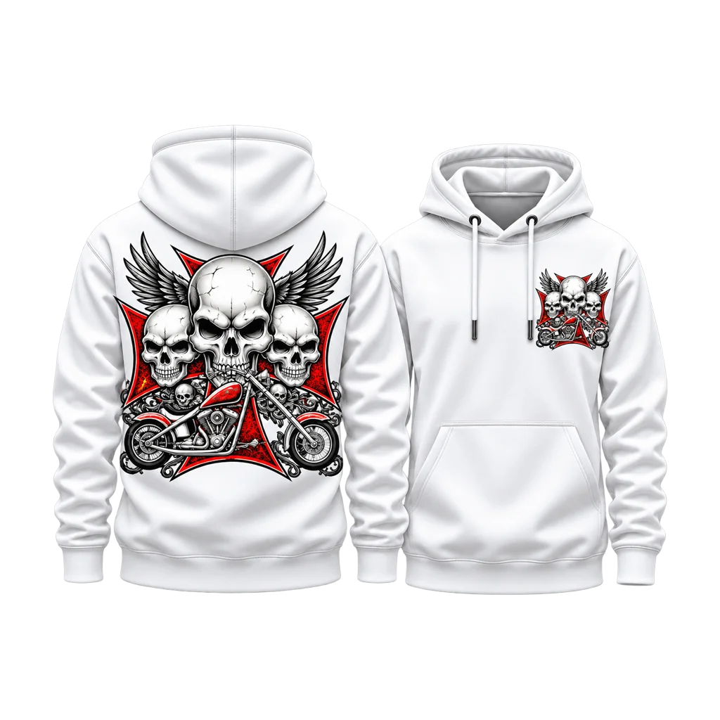 Sons of Anarchy Triple Skull Chopper Dual-Print Hoodie