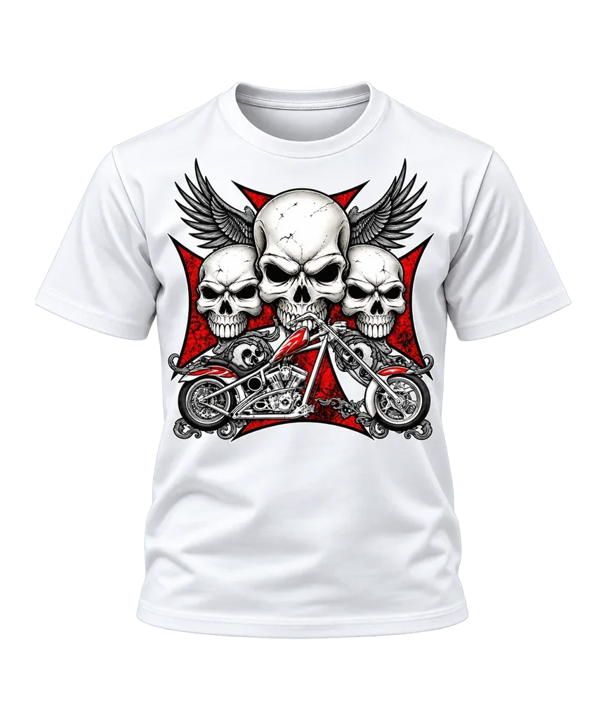 Sons of Anarchy Triple Skull Chopper T-Shirt
