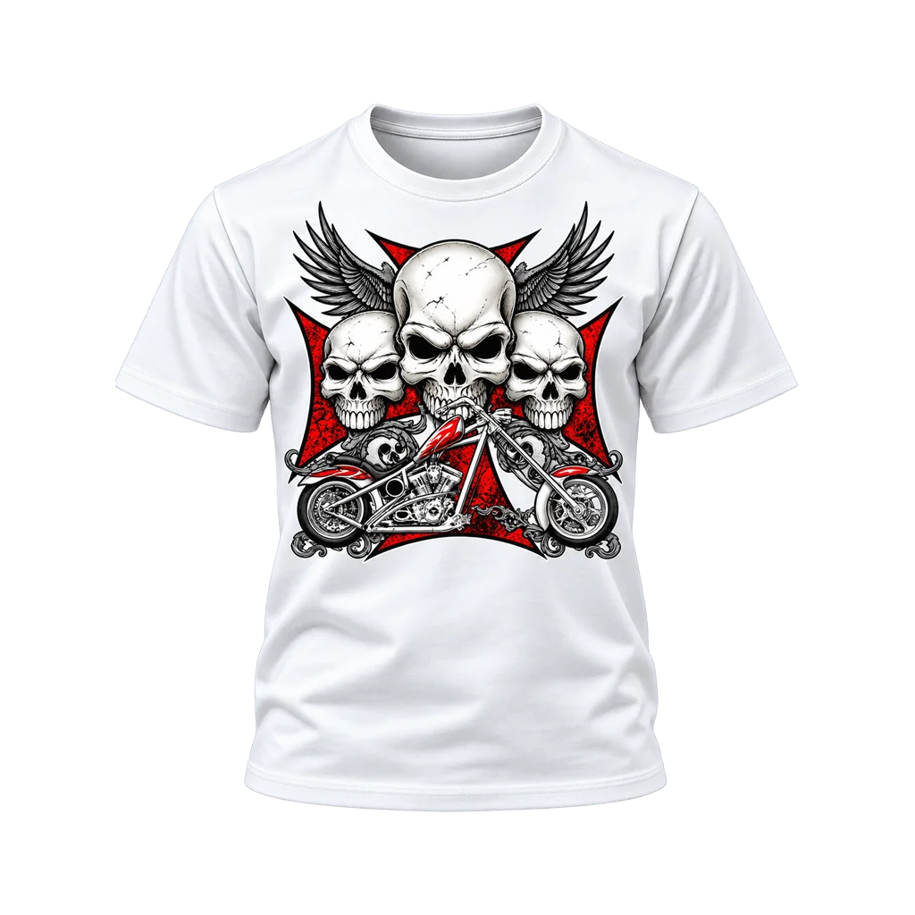 Sons of Anarchy Triple Skull Chopper T-Shirt