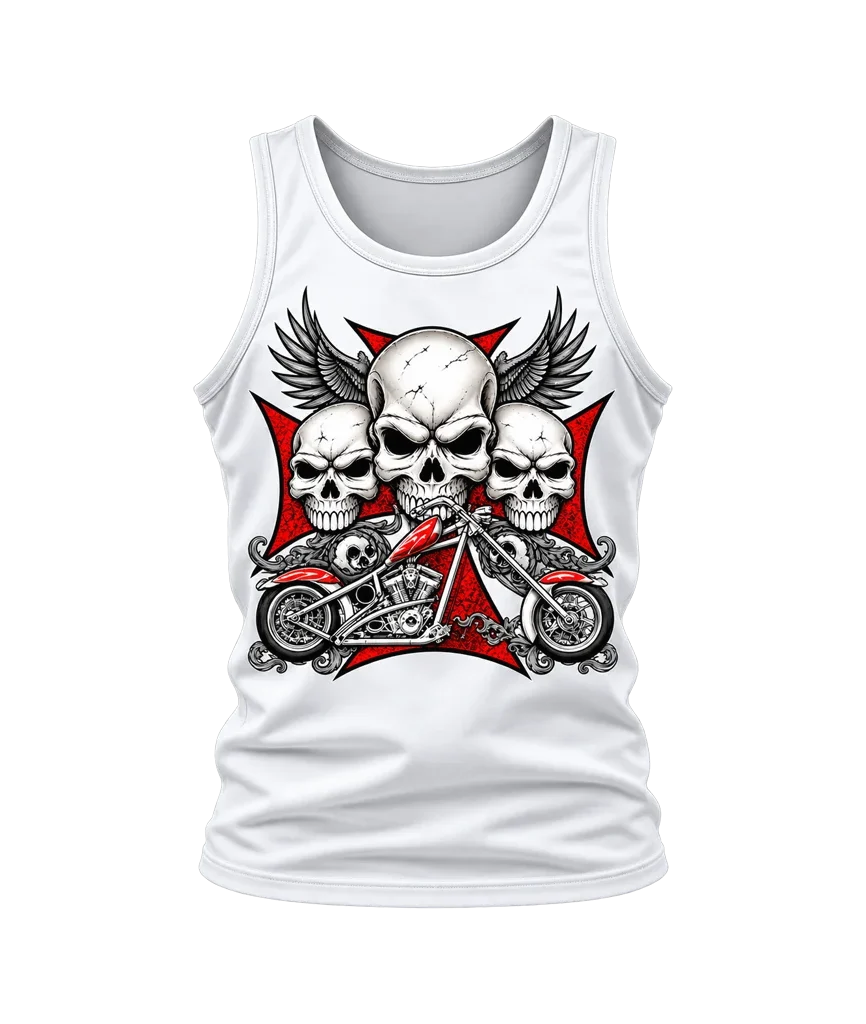 Sons of Anarchy Triple Skull Chopper Tank Top