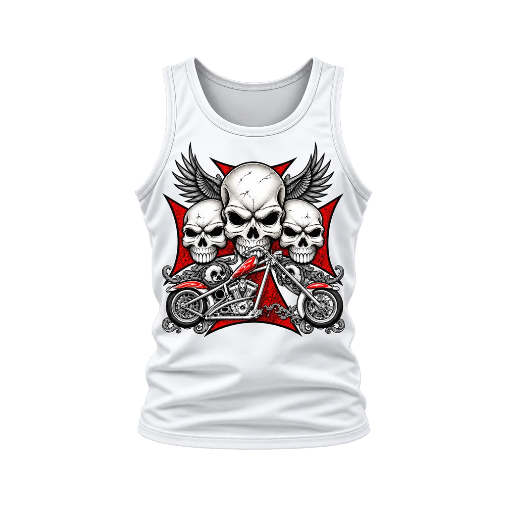 Sons of Anarchy Triple Skull Chopper Tank Top