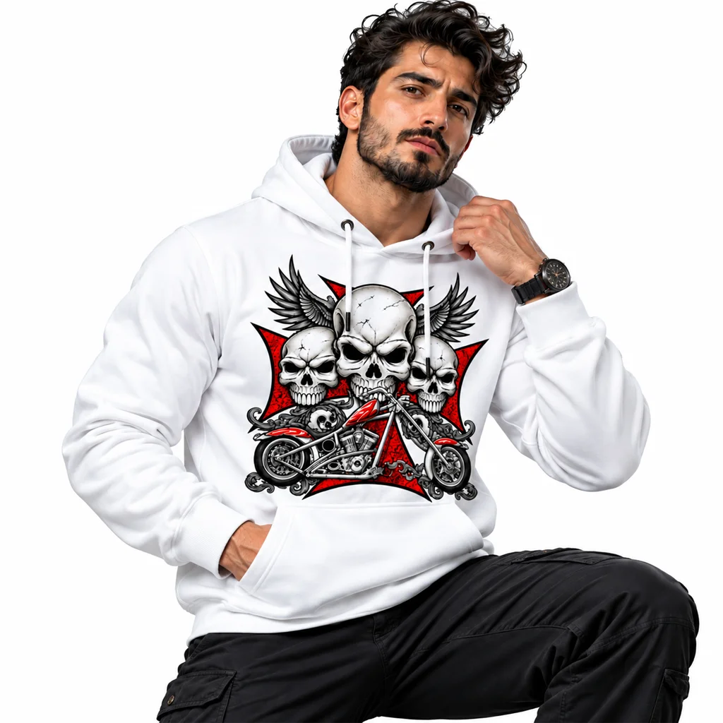 Sons of Anarchy Triple Skull Chopper Hoodie