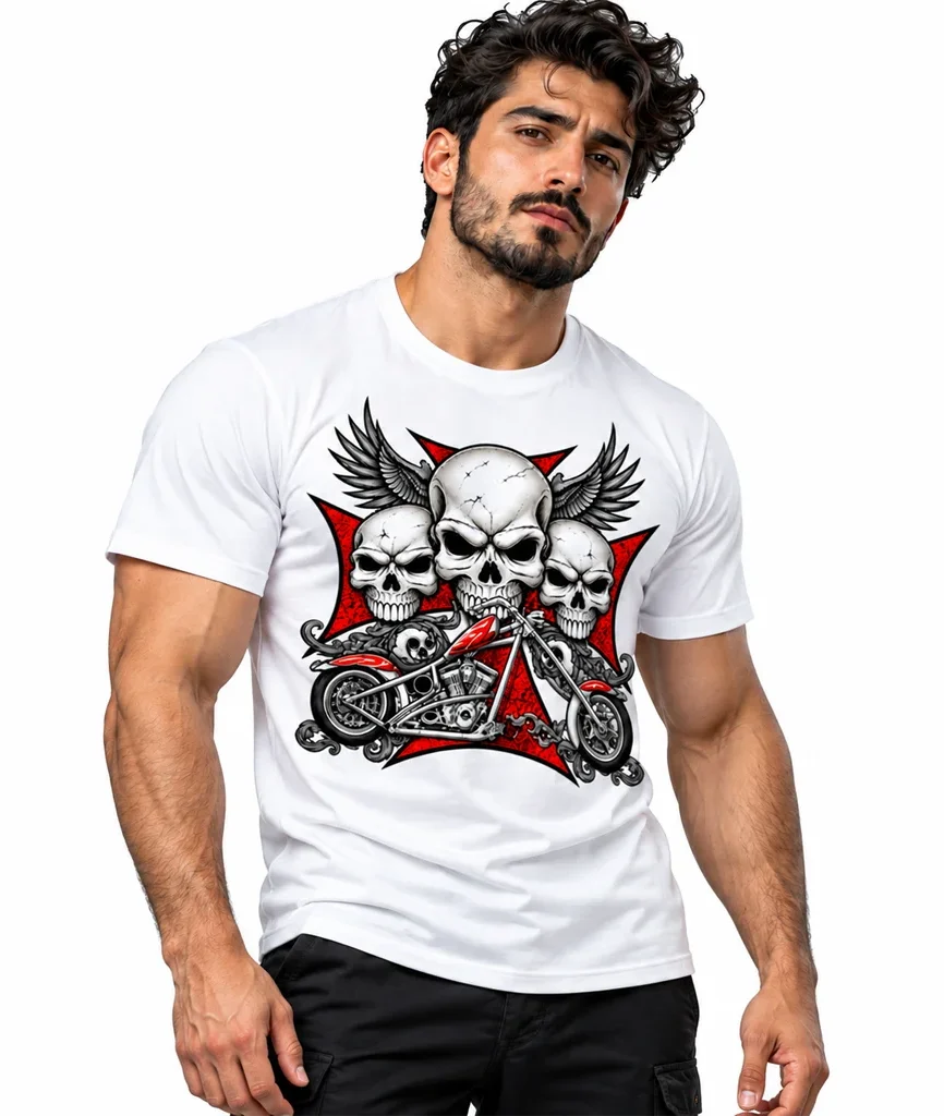 Sons of Anarchy Triple Skull Chopper T-Shirt