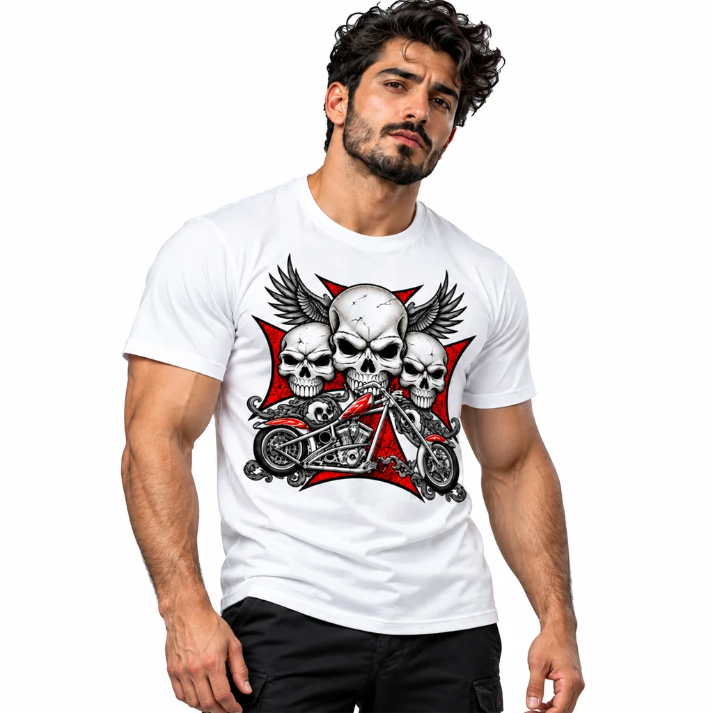 Sons of Anarchy Triple Skull Chopper T-Shirt