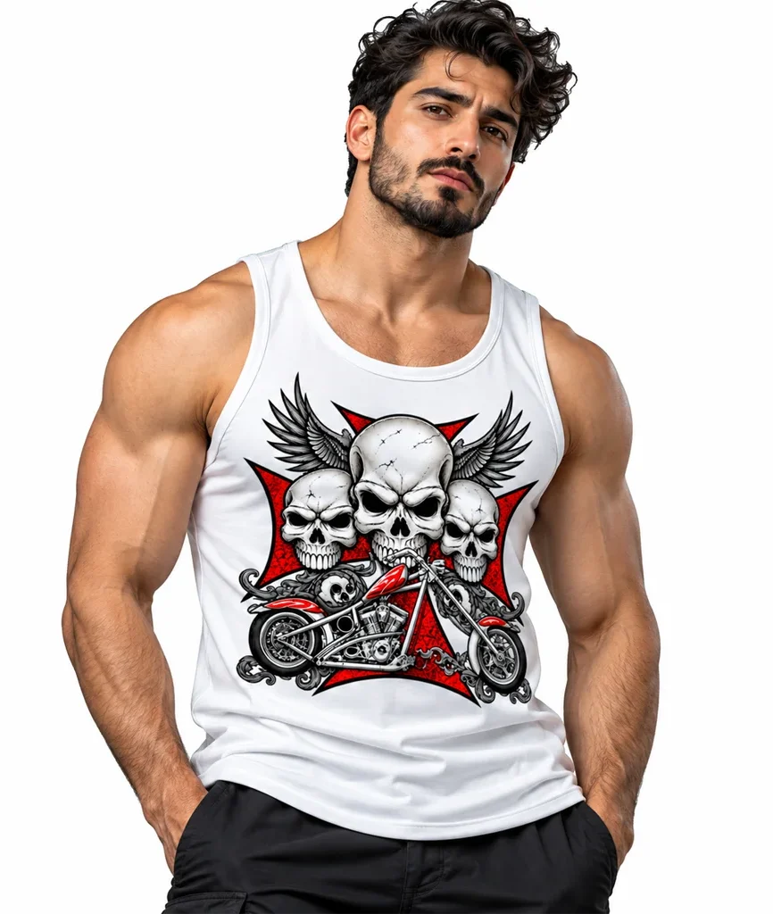 Sons of Anarchy Triple Skull Chopper Tank Top