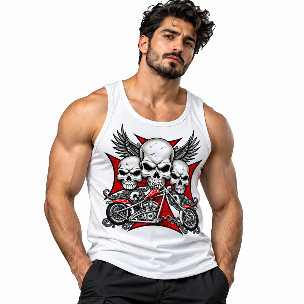 Sons of Anarchy Triple Skull Chopper Tank Top