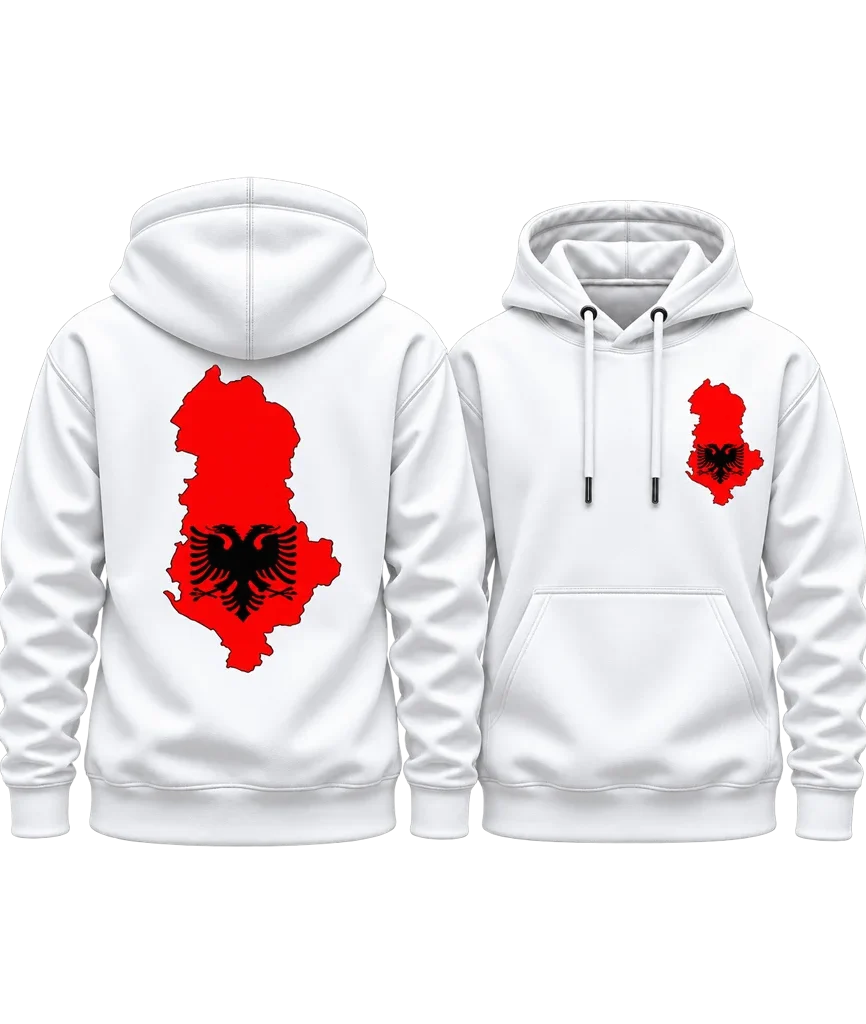 Taken Albania Map Flag Dual-Print Hoodie