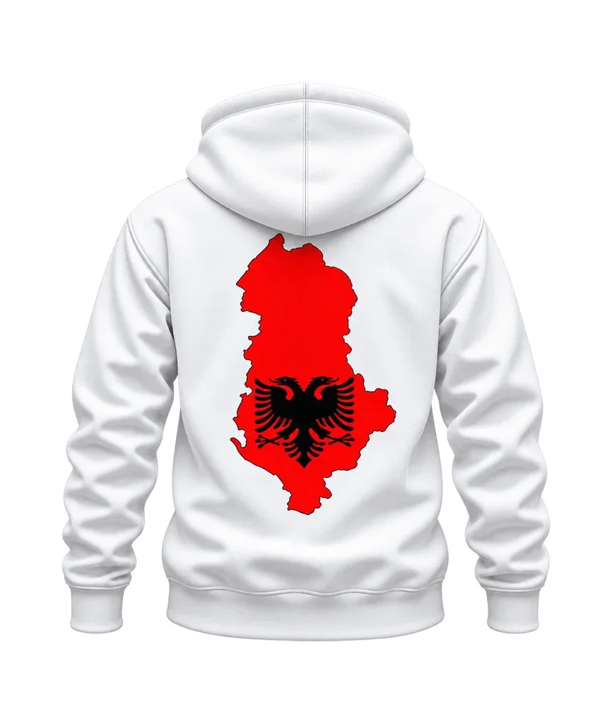 Taken Albania Map Flag Dual-Print Hoodie