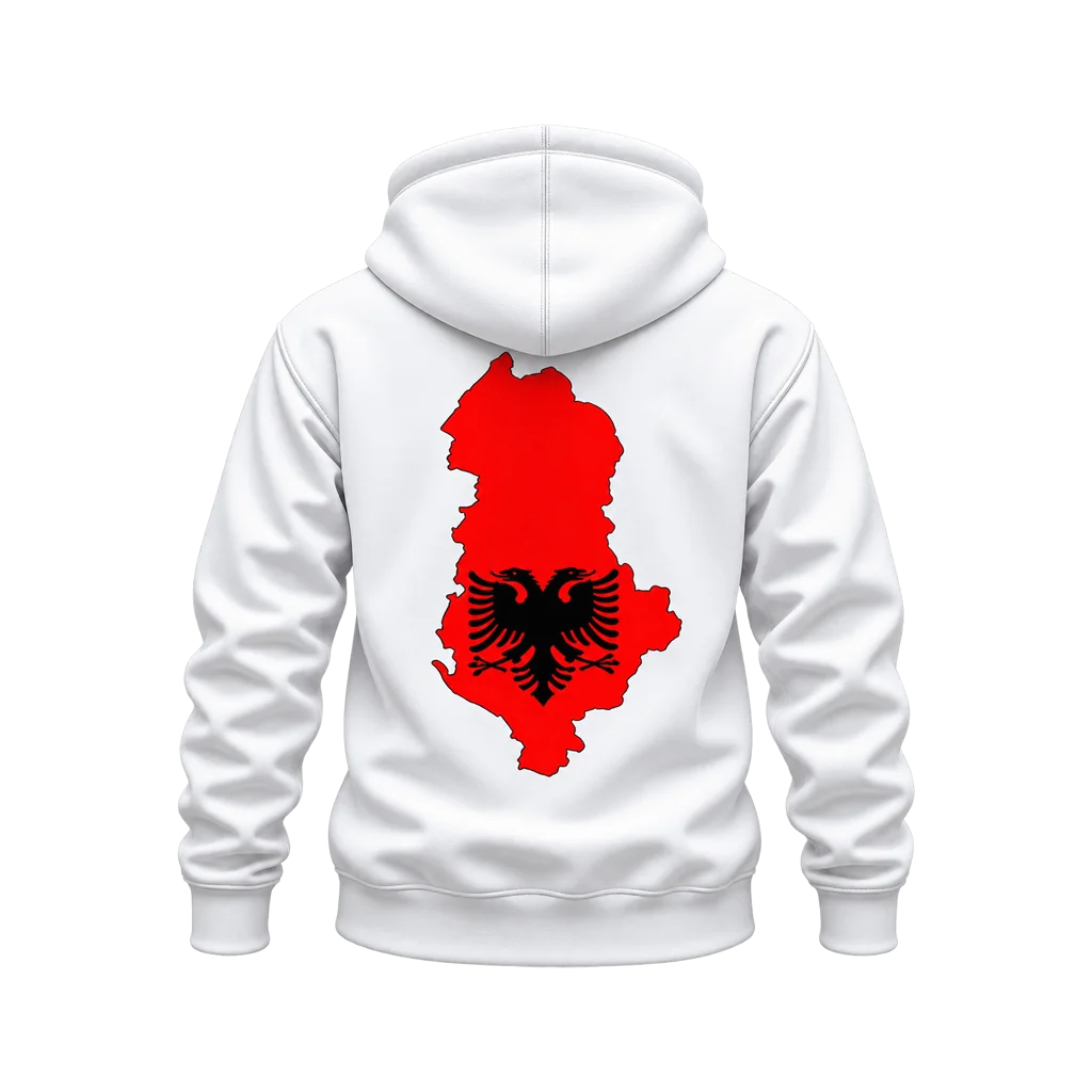 Taken Albania Map Flag Dual-Print Hoodie