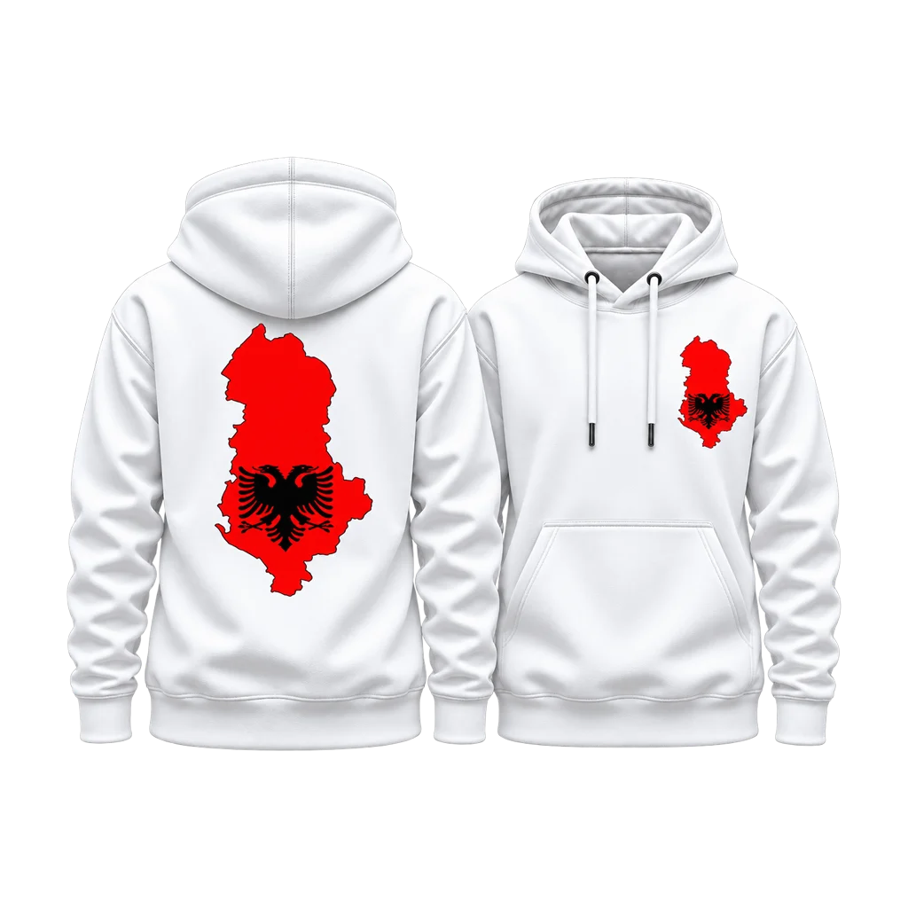 Taken Albania Map Flag Dual-Print Hoodie