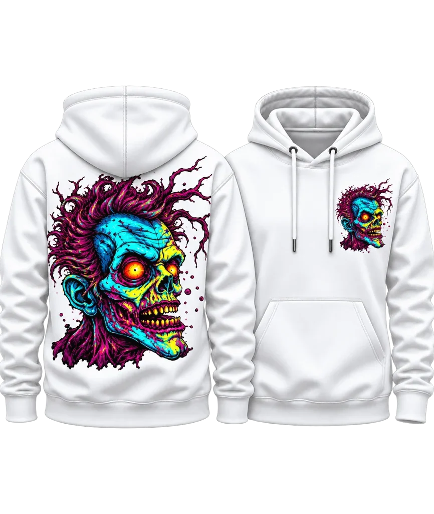 The Last of Us Neon Zombie Head Dual-Print Hoodie