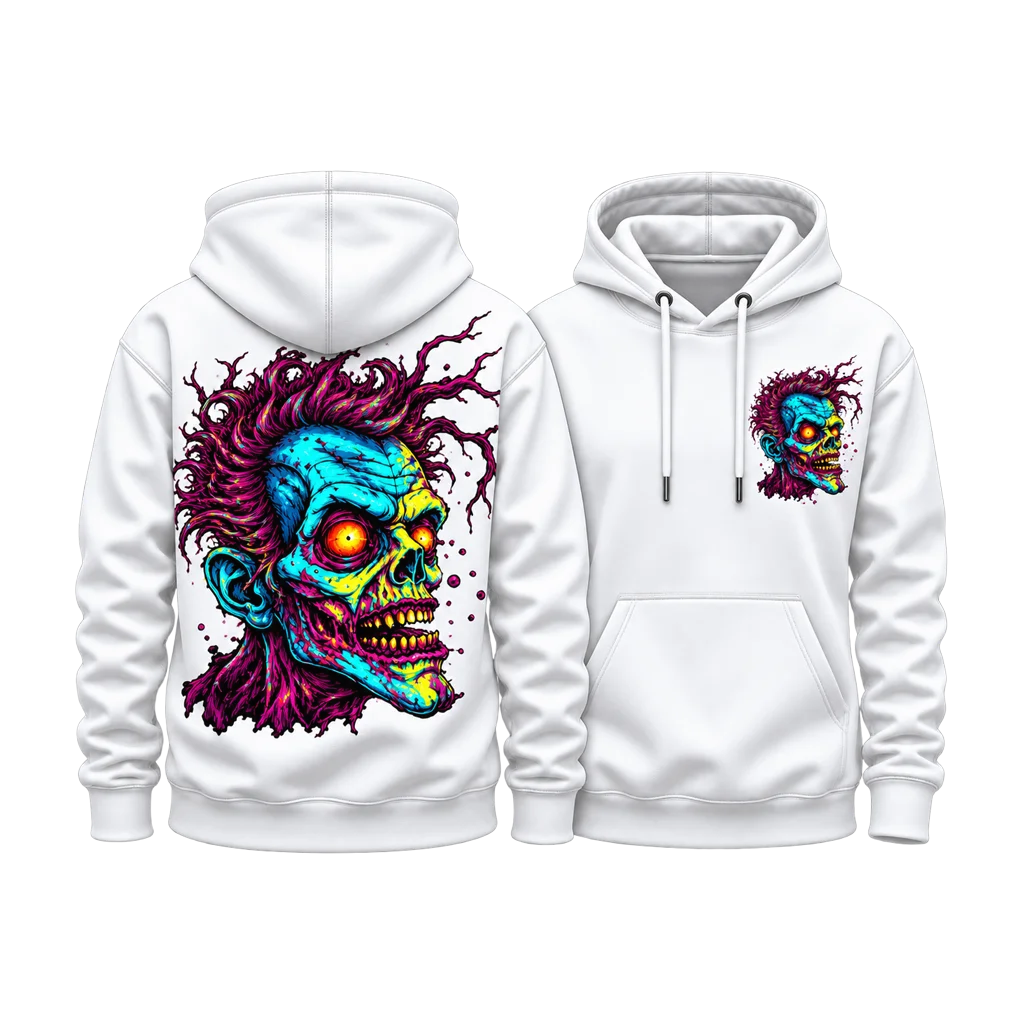 The Last of Us Neon Zombie Head Dual-Print Hoodie