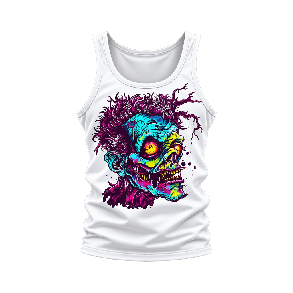 The Last of Us Neon Zombie Head Tank Top