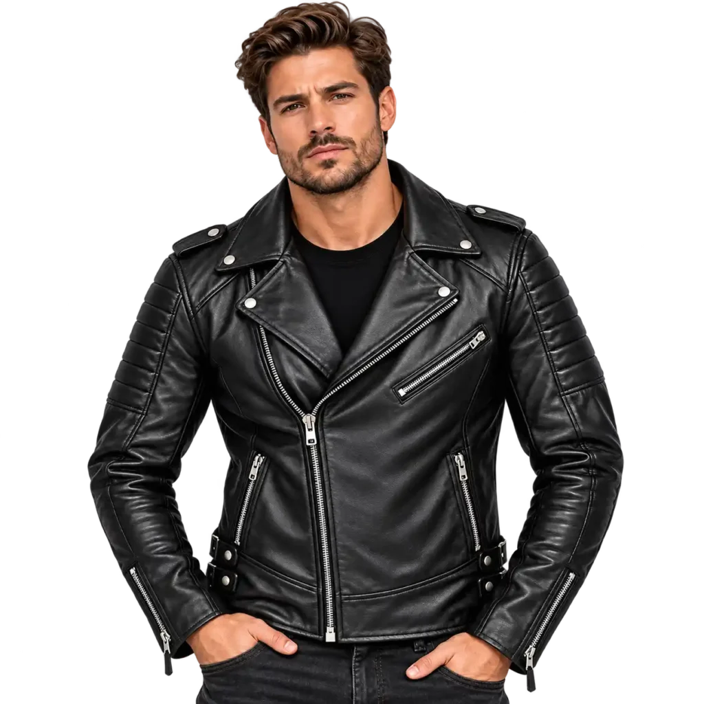 The Matrix Black Quilted Leather Biker Jacket