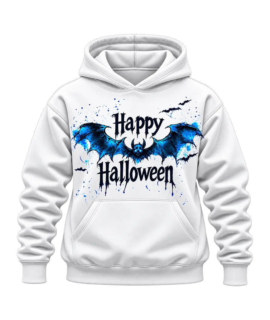 Van Helsing Blue Bat Wings Happy Halloween Hoodie
