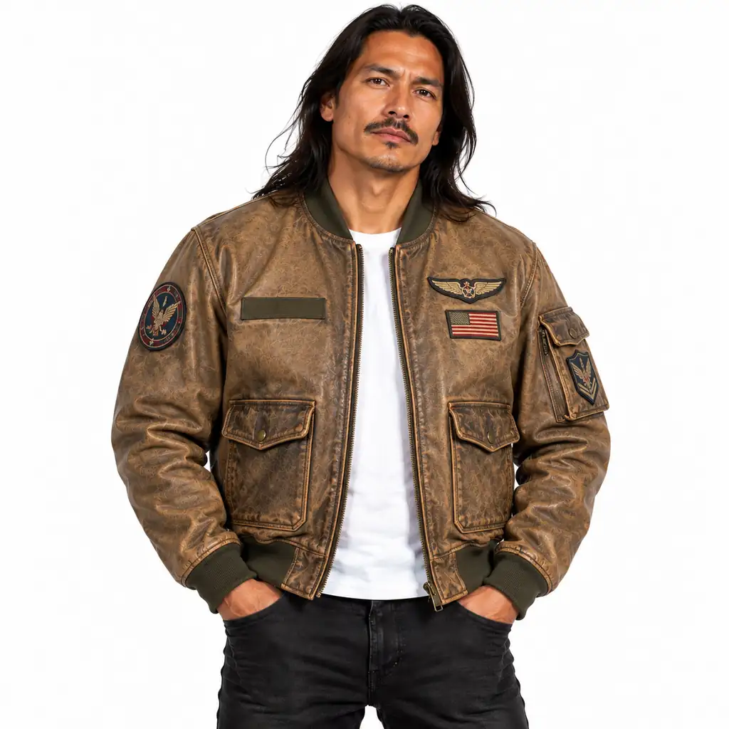 Vintage Patch Bomber Jacket