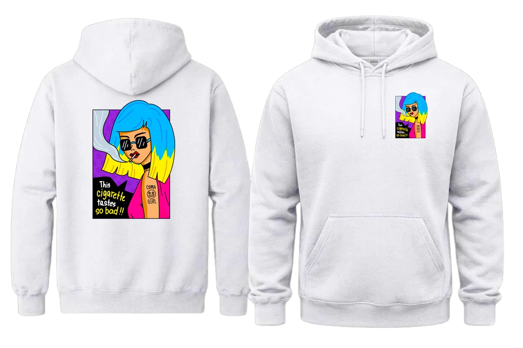 Cigarette Tastes So Bad Front And Back Print Hoodie