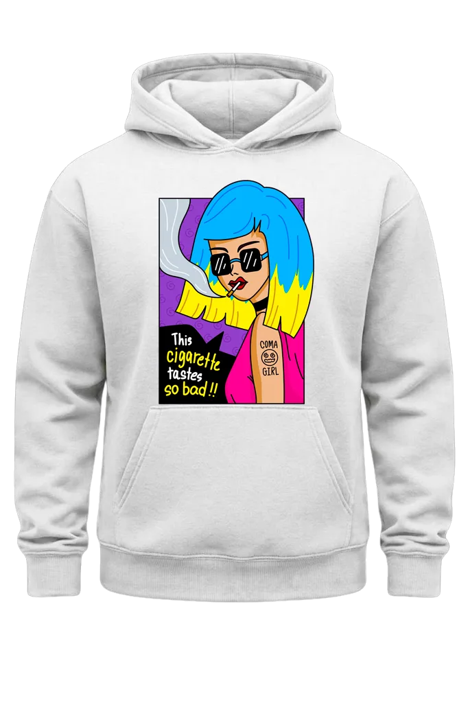 Cigarette Tastes So Bad Print Hoodie