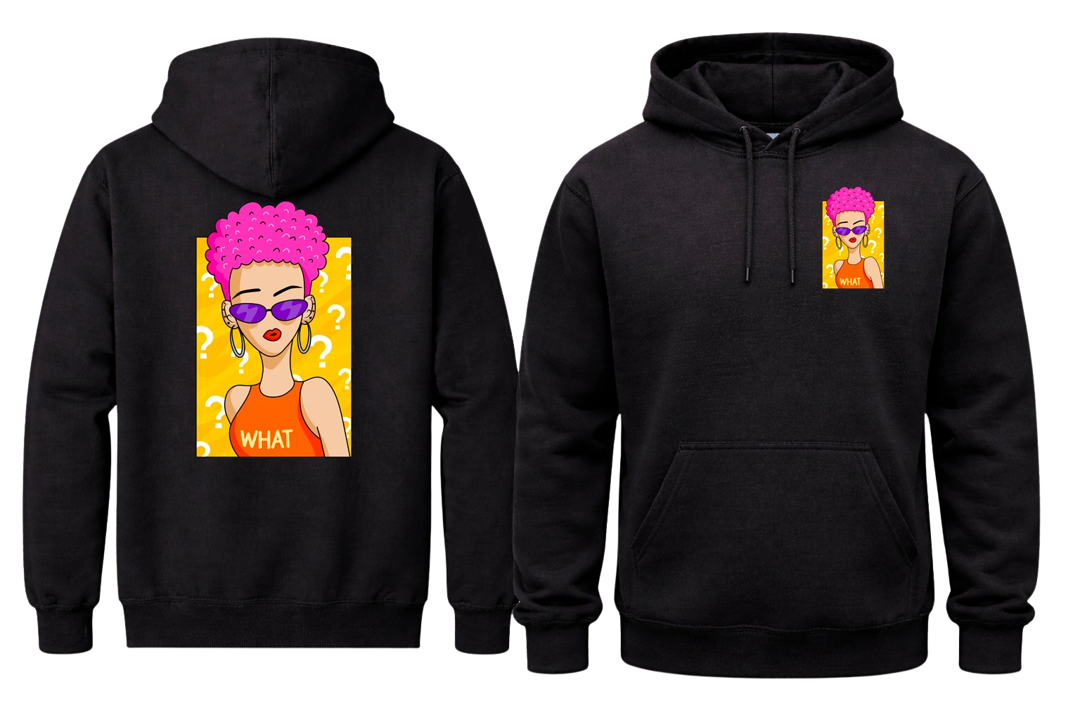 Retro Pop Art Front And Back Print Hoodie