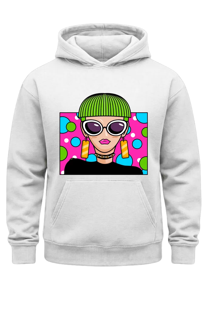 Funk Pop Culture White Print Hoodie