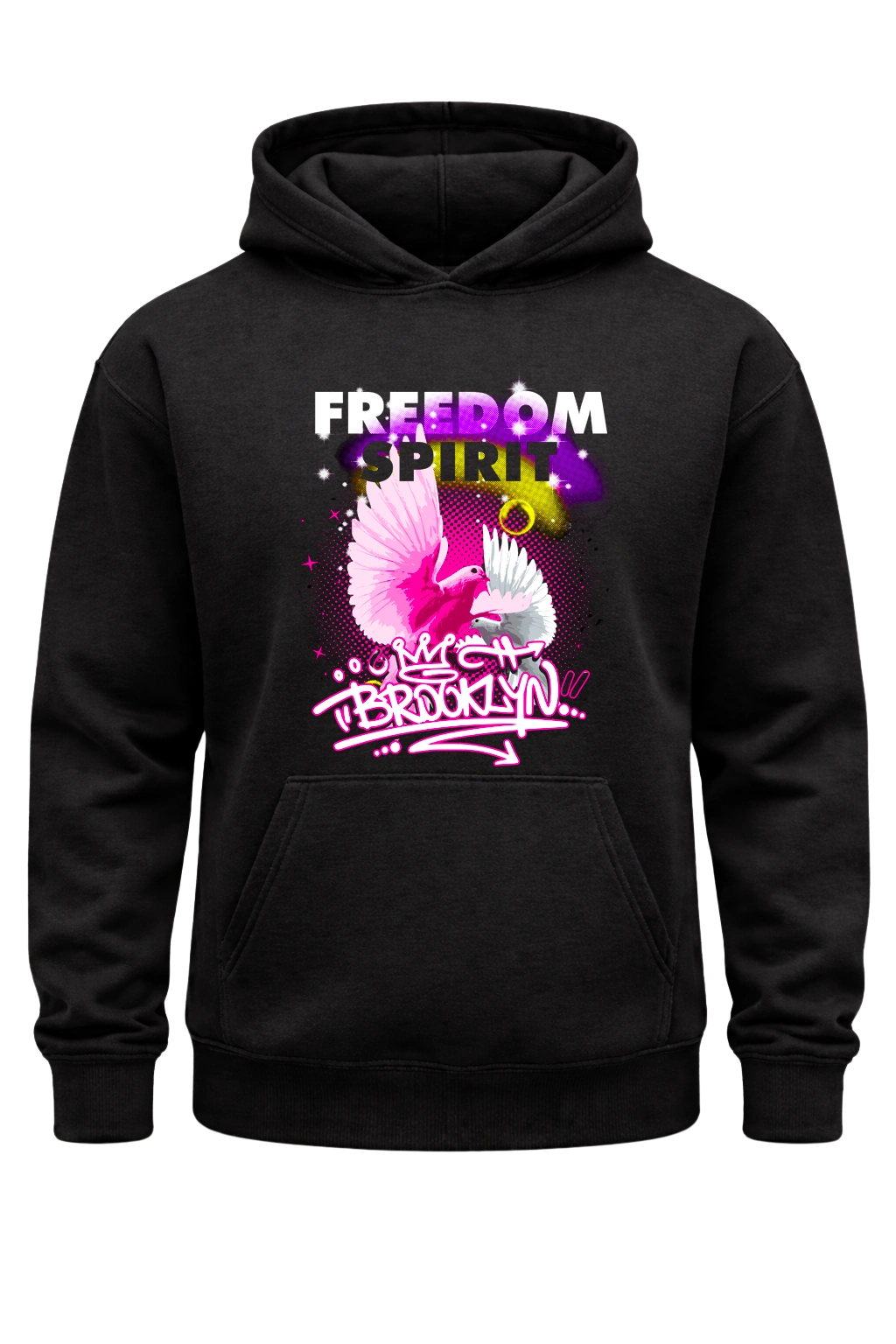 Freedom Black Print Hoodie