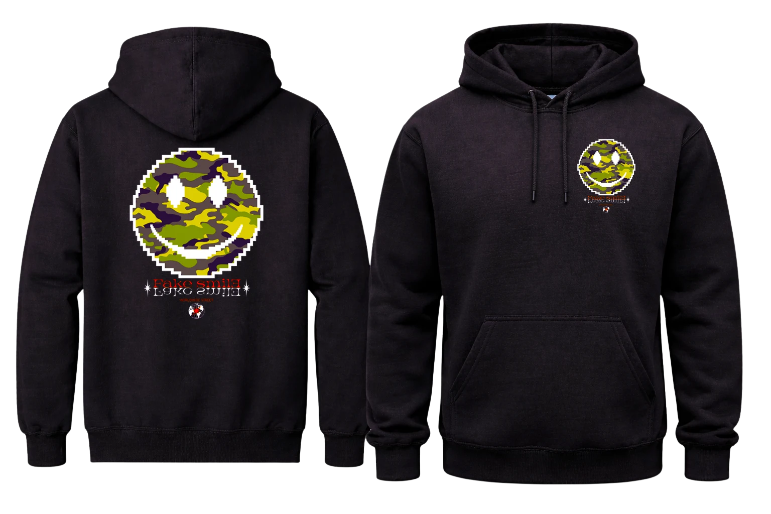 Fake Smile Front And Back Print Hoodie