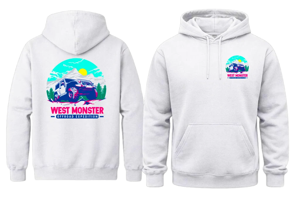West Monster Front And Back Print Hoodie