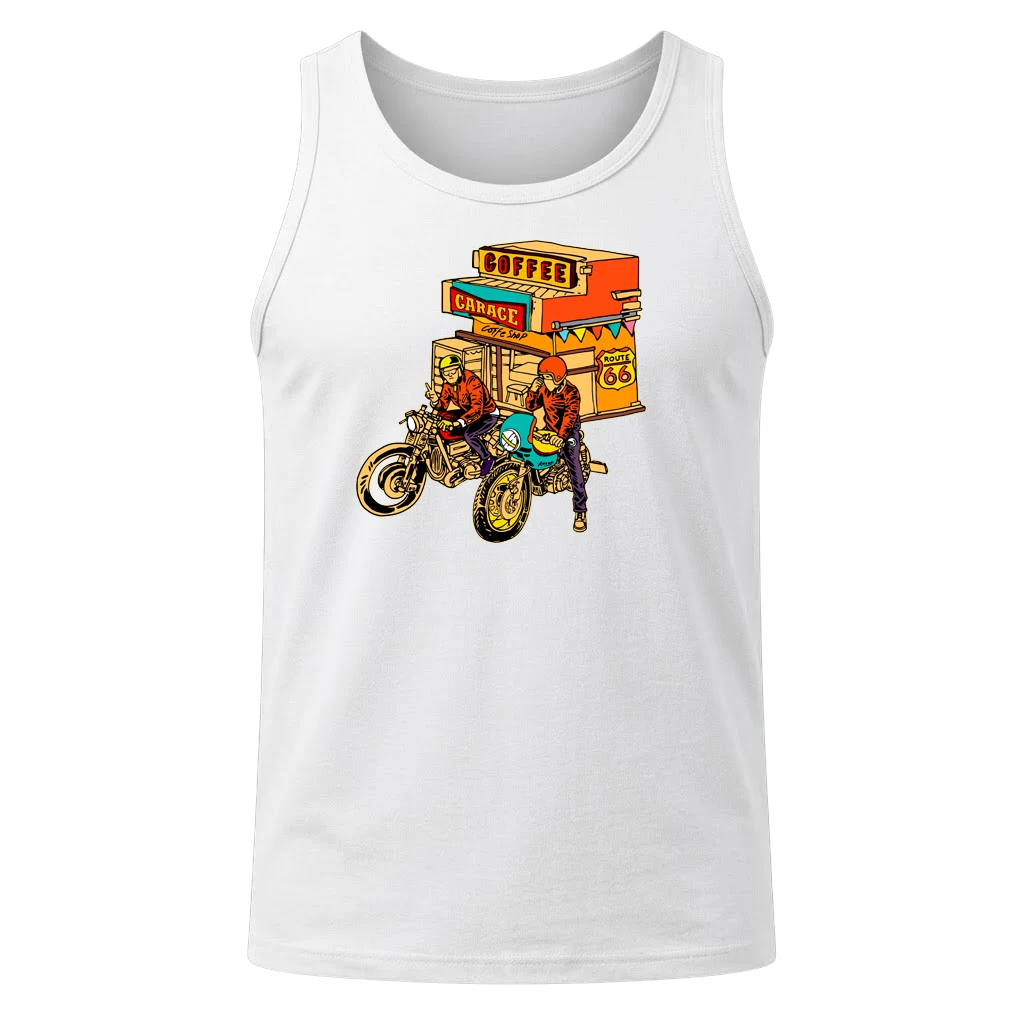 Vintage Motorcycle White Tank Top