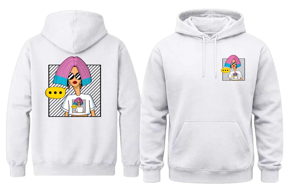 Urban Fashion Icon Front And Back Print Hoodie