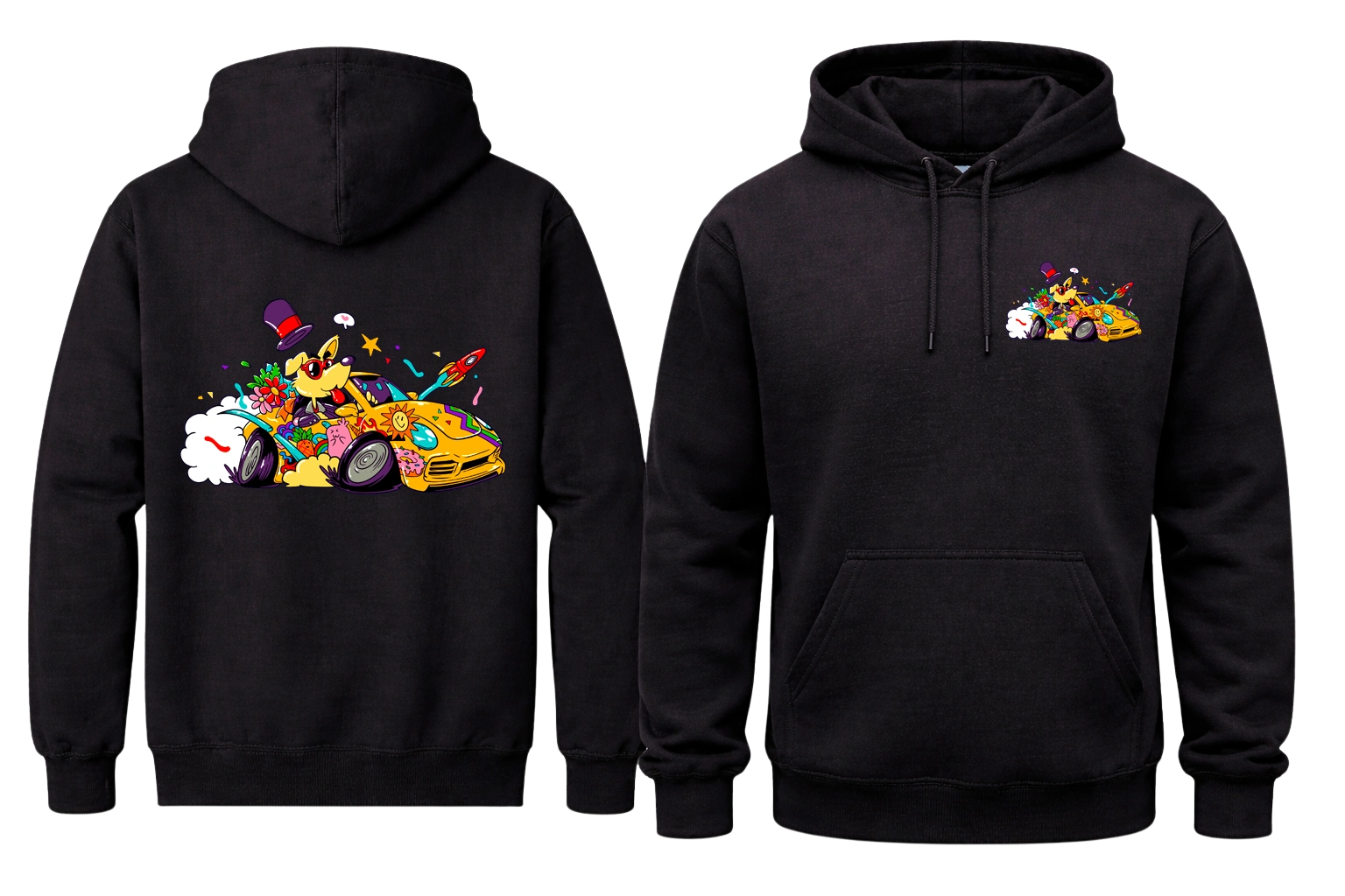 Crazy Ride Front And Back Print Hoodie