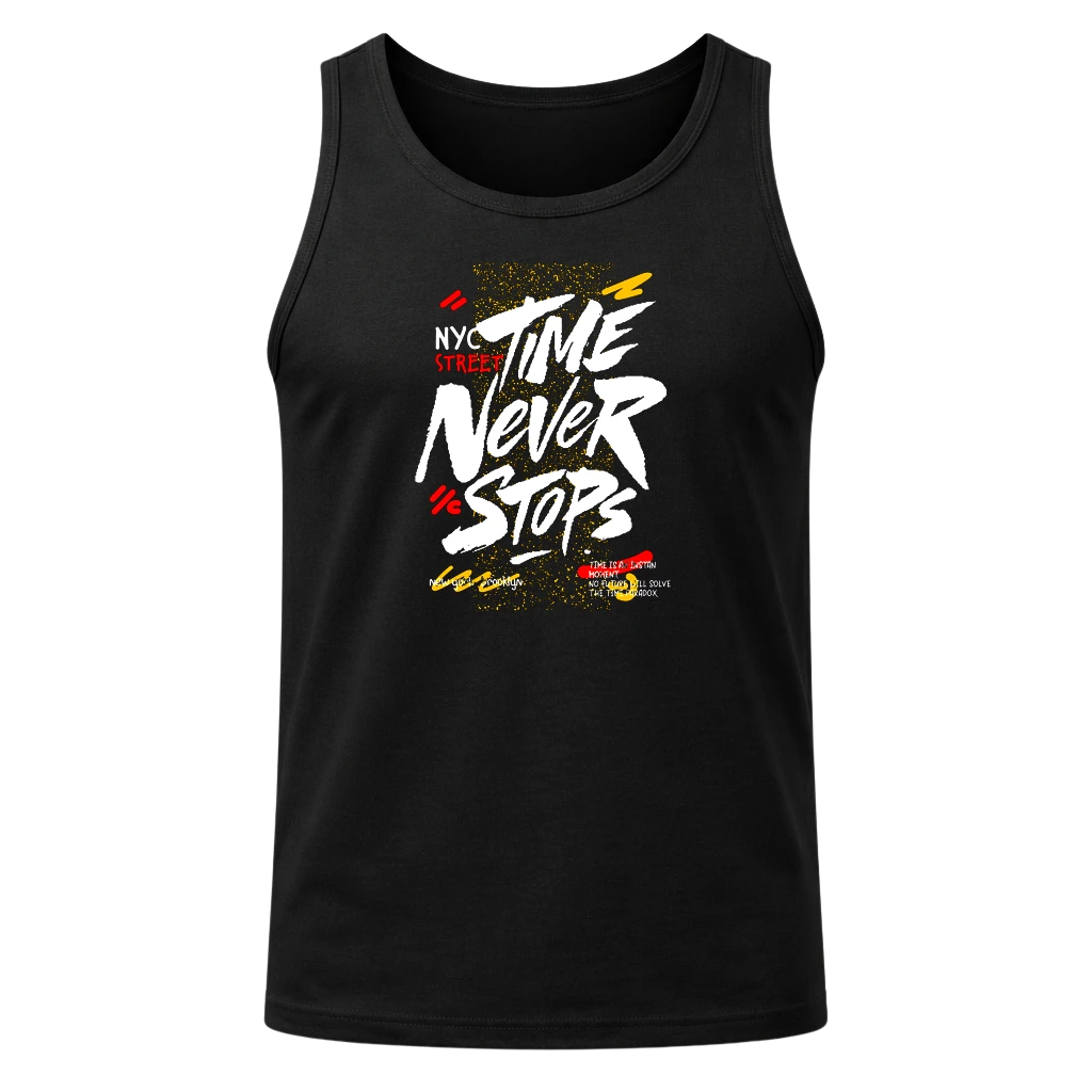 Time Never Stops Black Tank Top