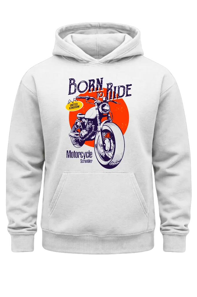 Born To Ride Black Print Hoodie