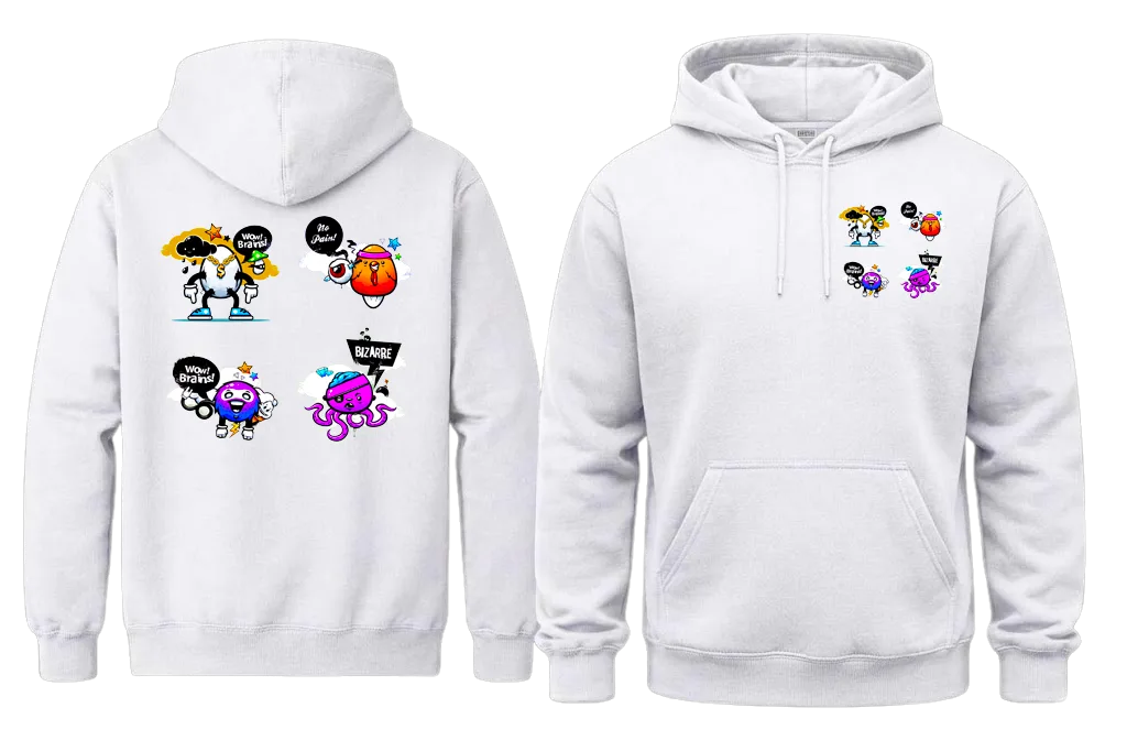 Brainstorm Bizarre Cartoon Hoodie Front And Back Print Hoodie