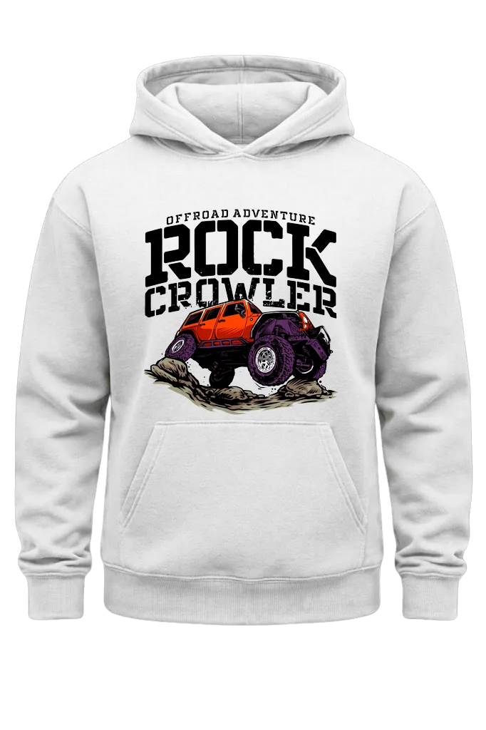 Rock Crowler White Print Hoodie