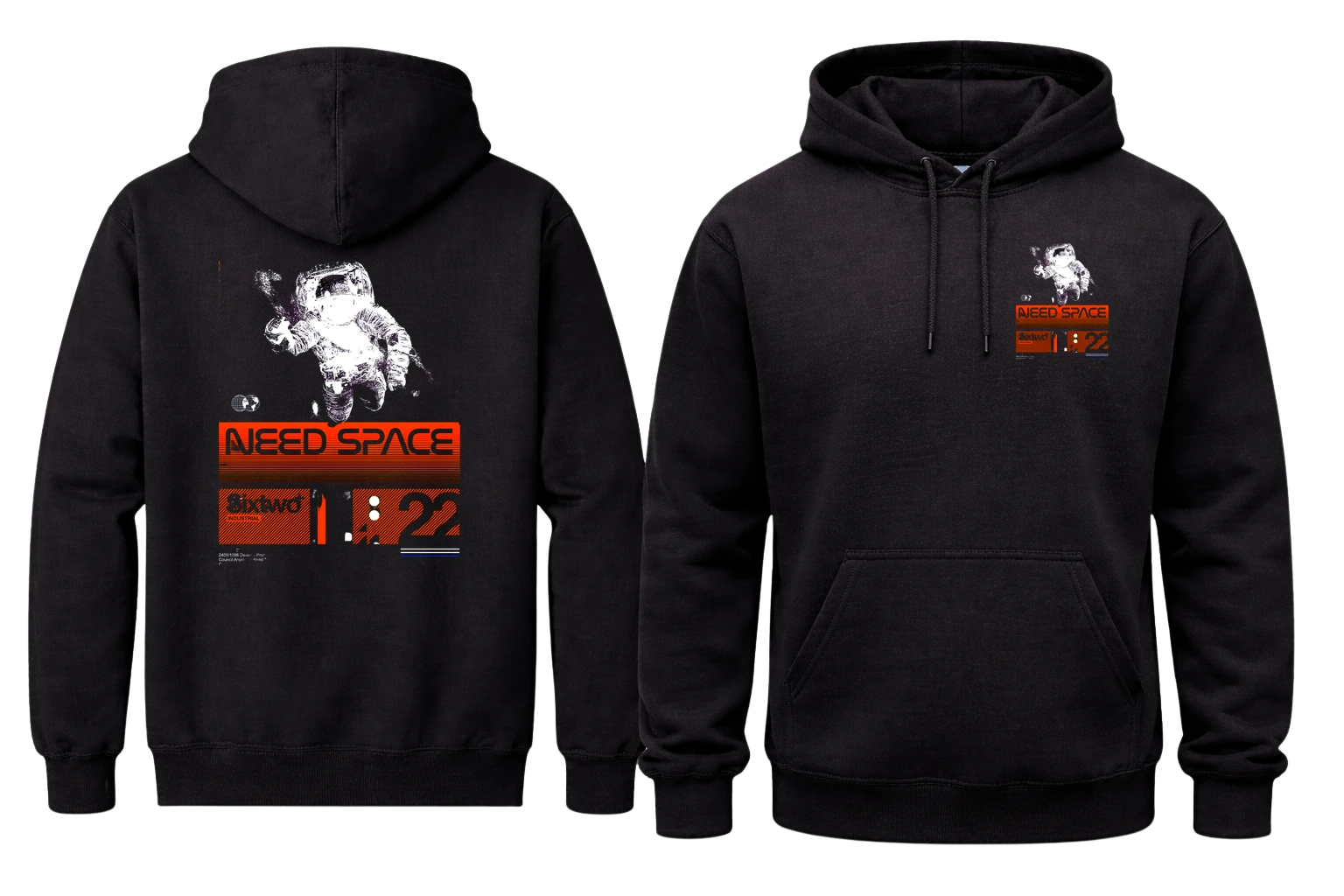 Need Space Front And Back Print Hoodie