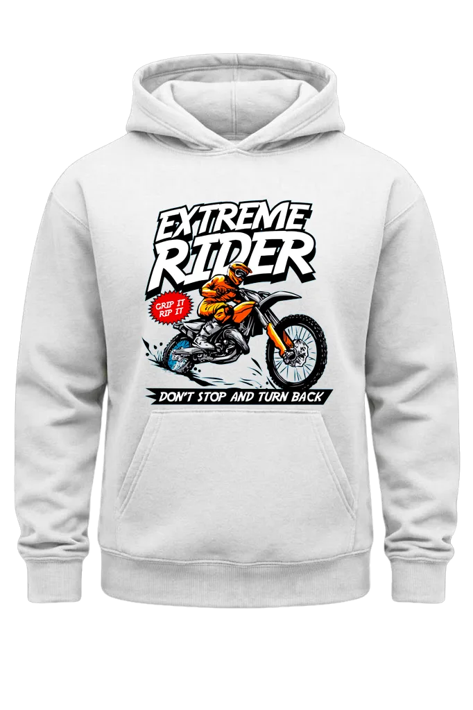 Don't Stop And Turn Back White Print Hoodie