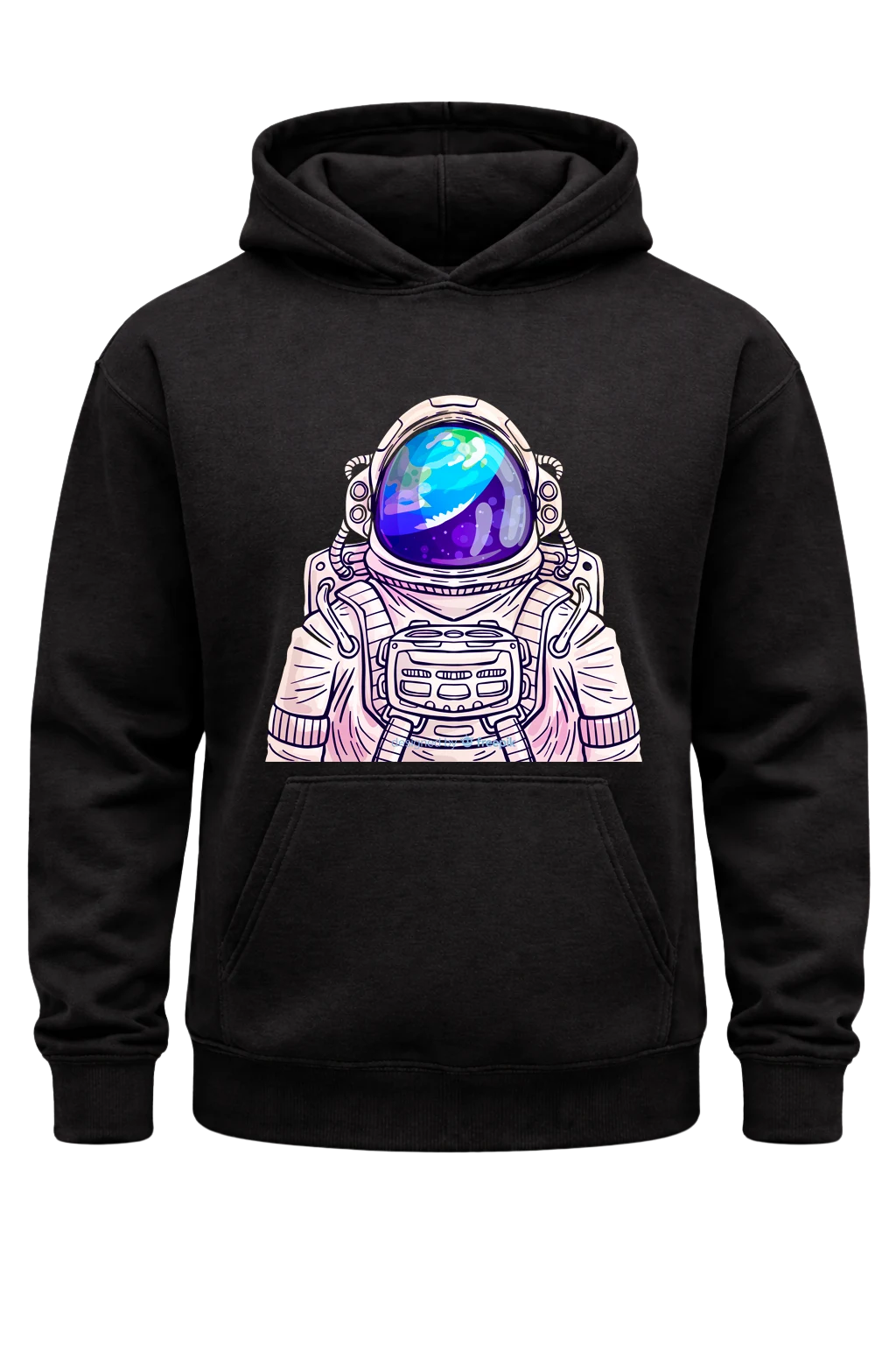 Cosmic Reflection Black Print Hoodie
