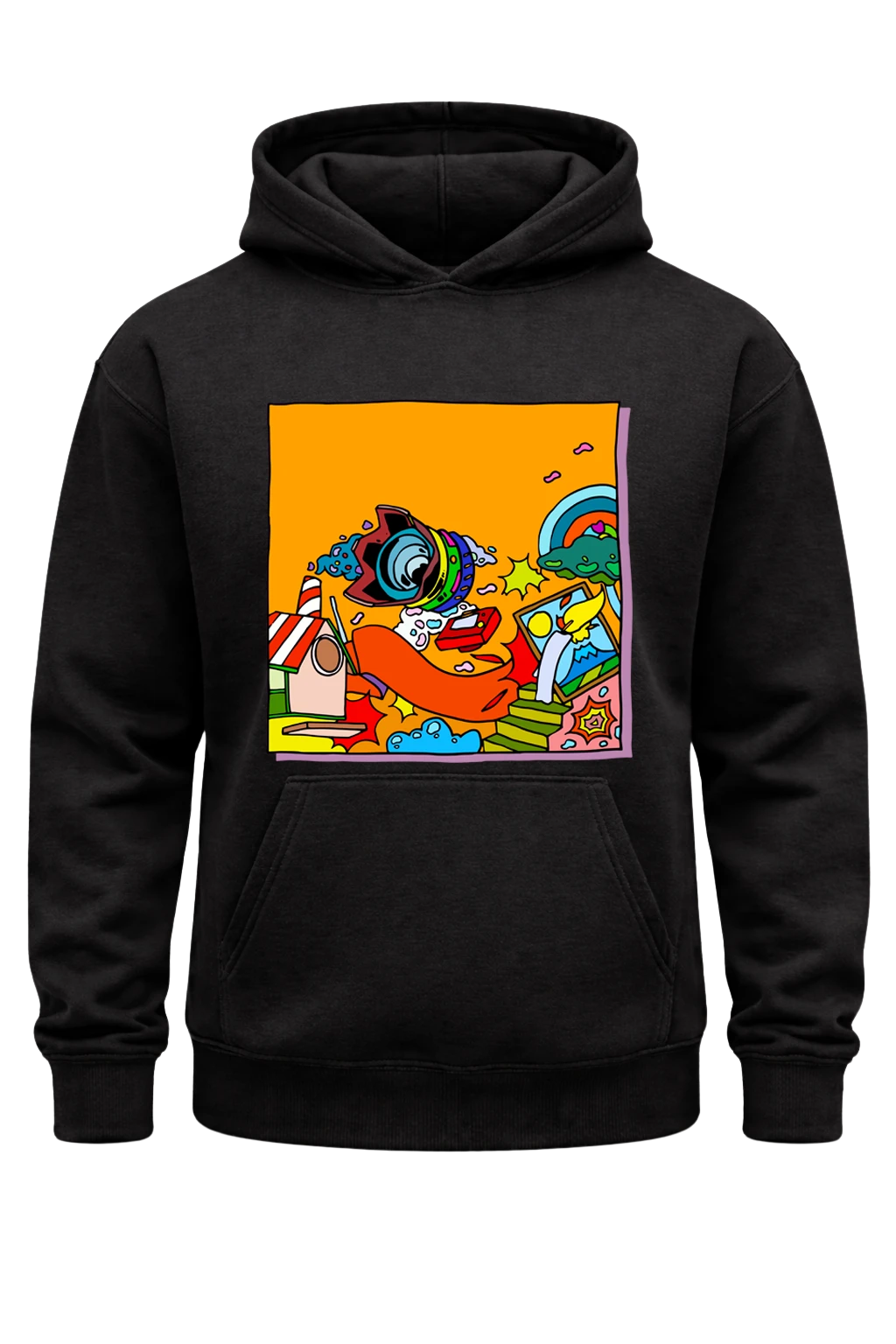 Urban Abstract Black Print Hoodie