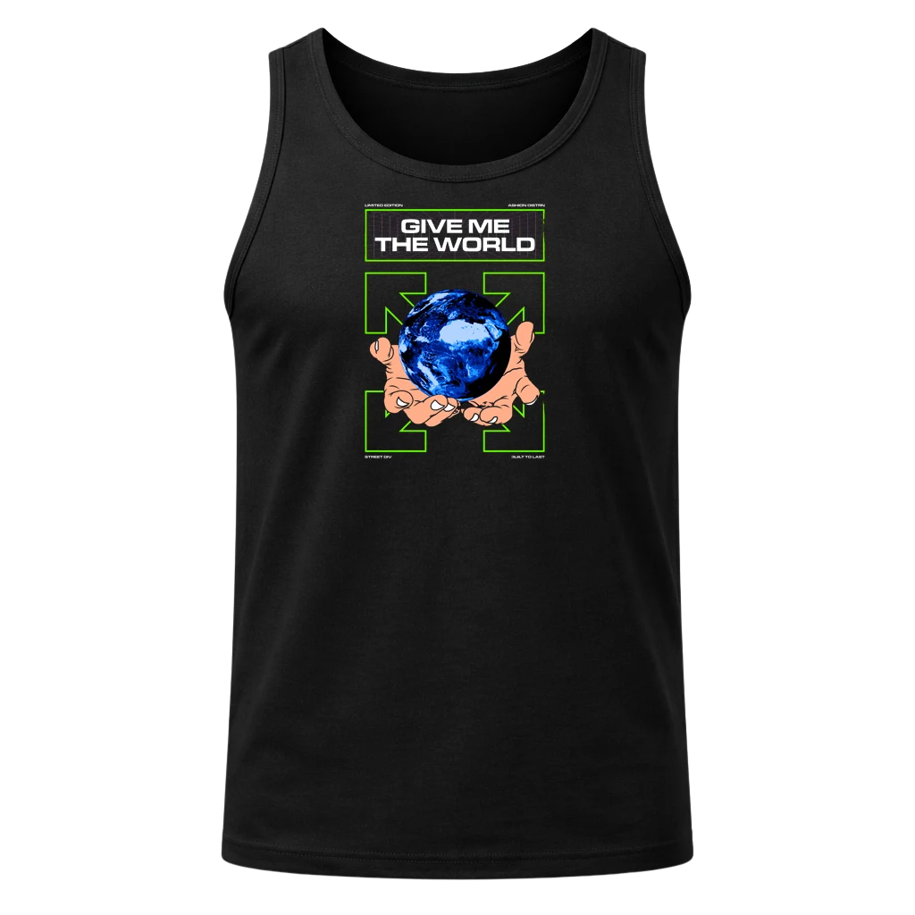 Give Me The World Black Tank Top
