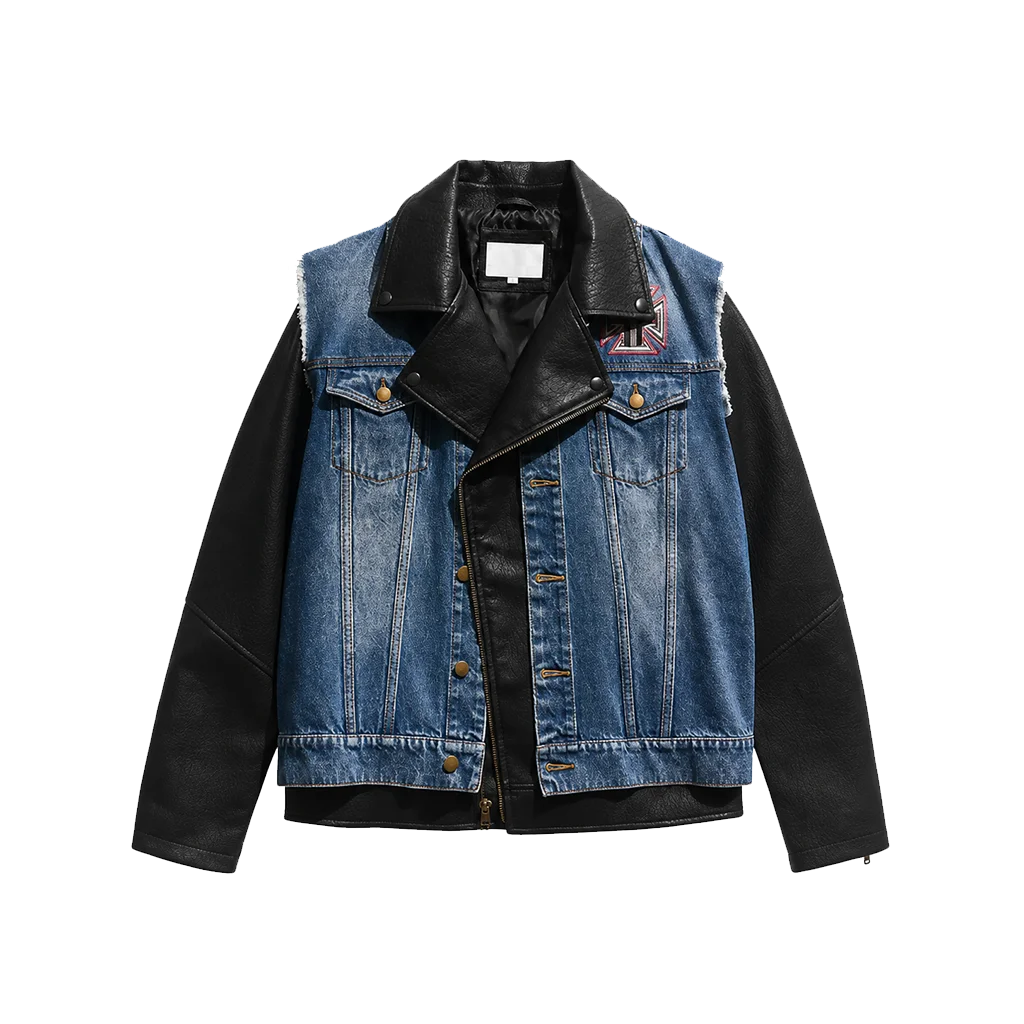 WWE Triple H Denim Leather Jacket